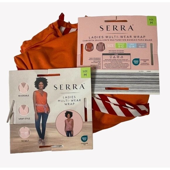 New Serra Ladies Multi-Wear Wrap Top REVERSIBLE Sleeveless Size Medium - Picture 3 of 10